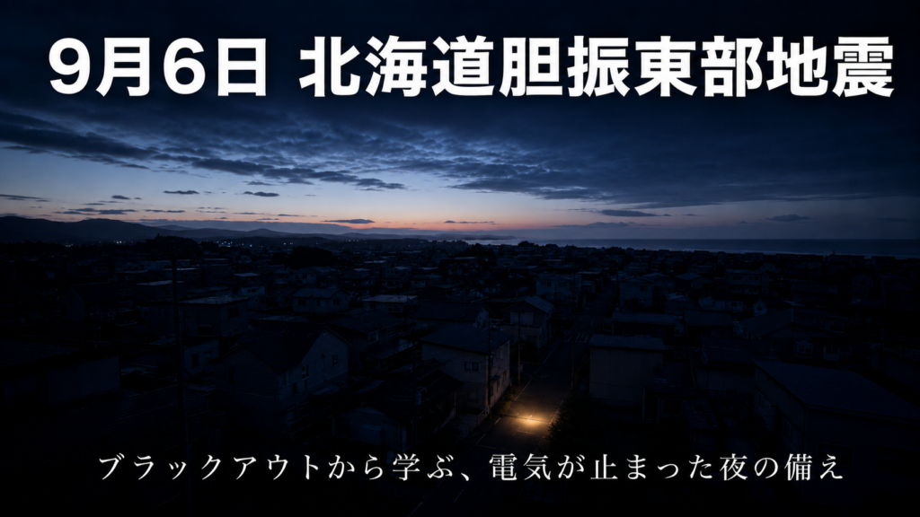 9月6日の北海道胆振東部地震とブラックアウトの教訓を解説する記事のアイキャッチ画像