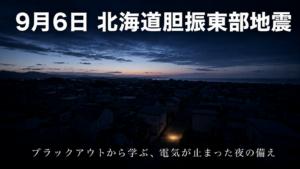 9月6日の北海道胆振東部地震とブラックアウトの教訓を解説する記事のアイキャッチ画像