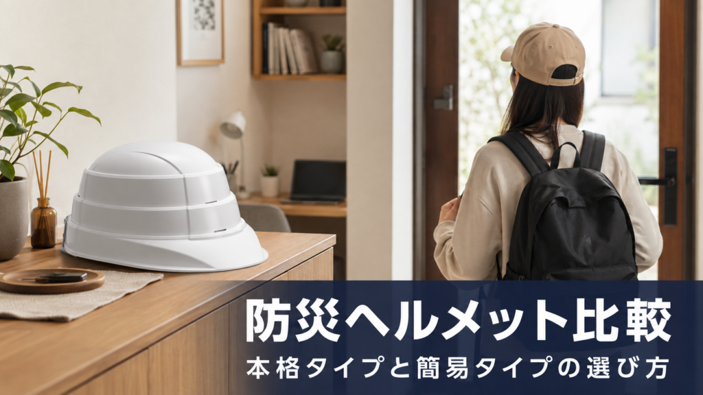 オサメットとボウメットを並べて防災ヘルメットの選び方を比較したイメージ