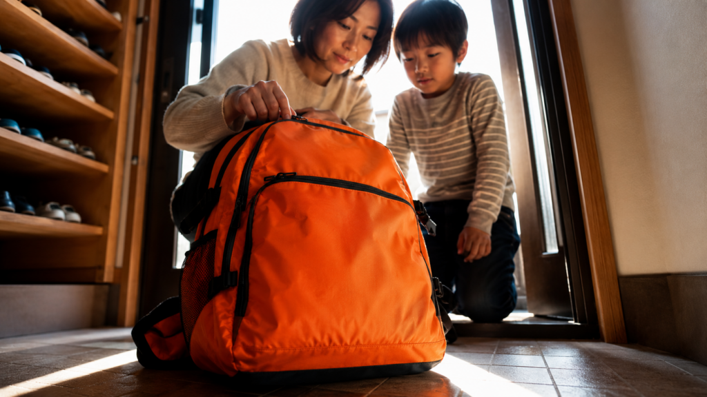 夕暮れのオフィス街を大勢の人が歩く、帰宅困難者をイメージした画像